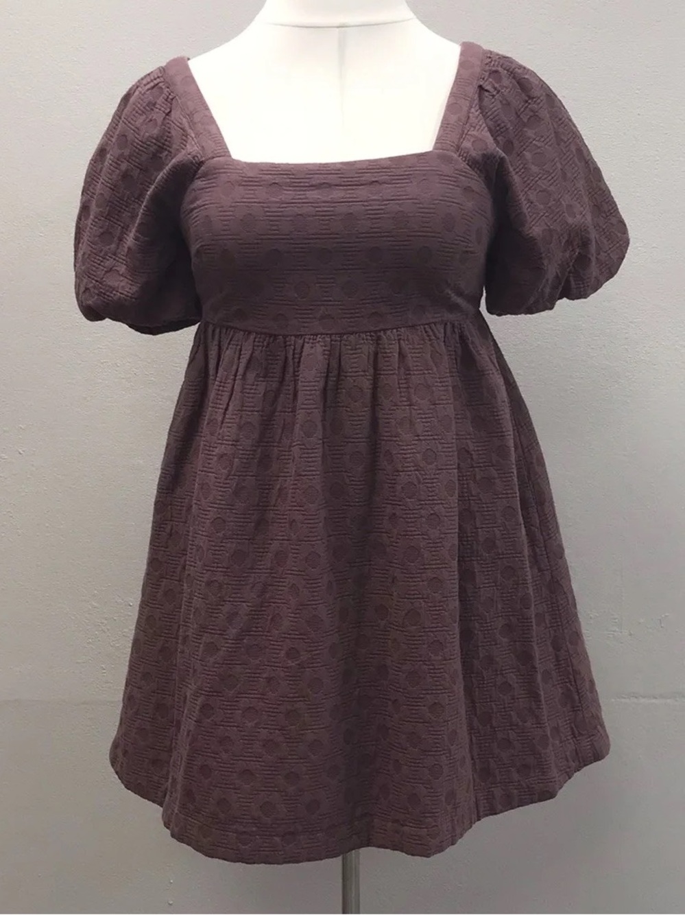 Madewell Floral Quilted Puff-Sleeve Mini Dress - Size Large - Picture 2 of 4